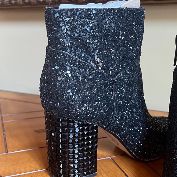 Michael Kors Black Sparkle Ankle Booties - Picture 6 of 7